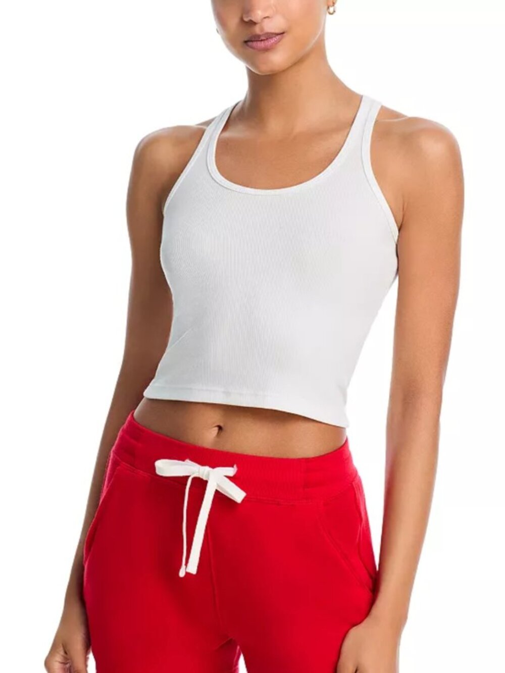 Splits 59 Ashby Rib Crop Top XS in White